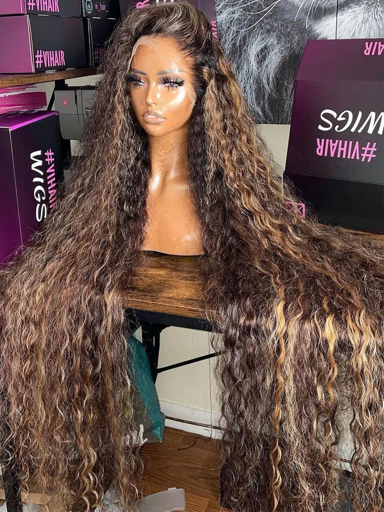Honey Blonde Deep Wave HD Lace Front Wig – 13x6 /Glueless/ Human Hair